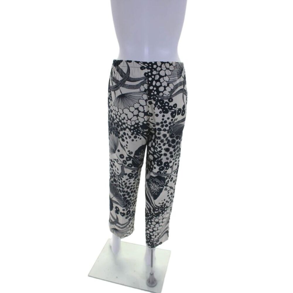 Bryn Walker Womens Cotton Abstract Elastic Waist High-Rise Pants Navy Size M - Picture 3 of 6